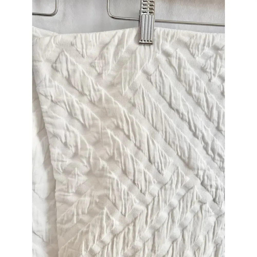 TWO West Elm Parquet Standard Shams Crisp White Decor Sham Geometric Classic